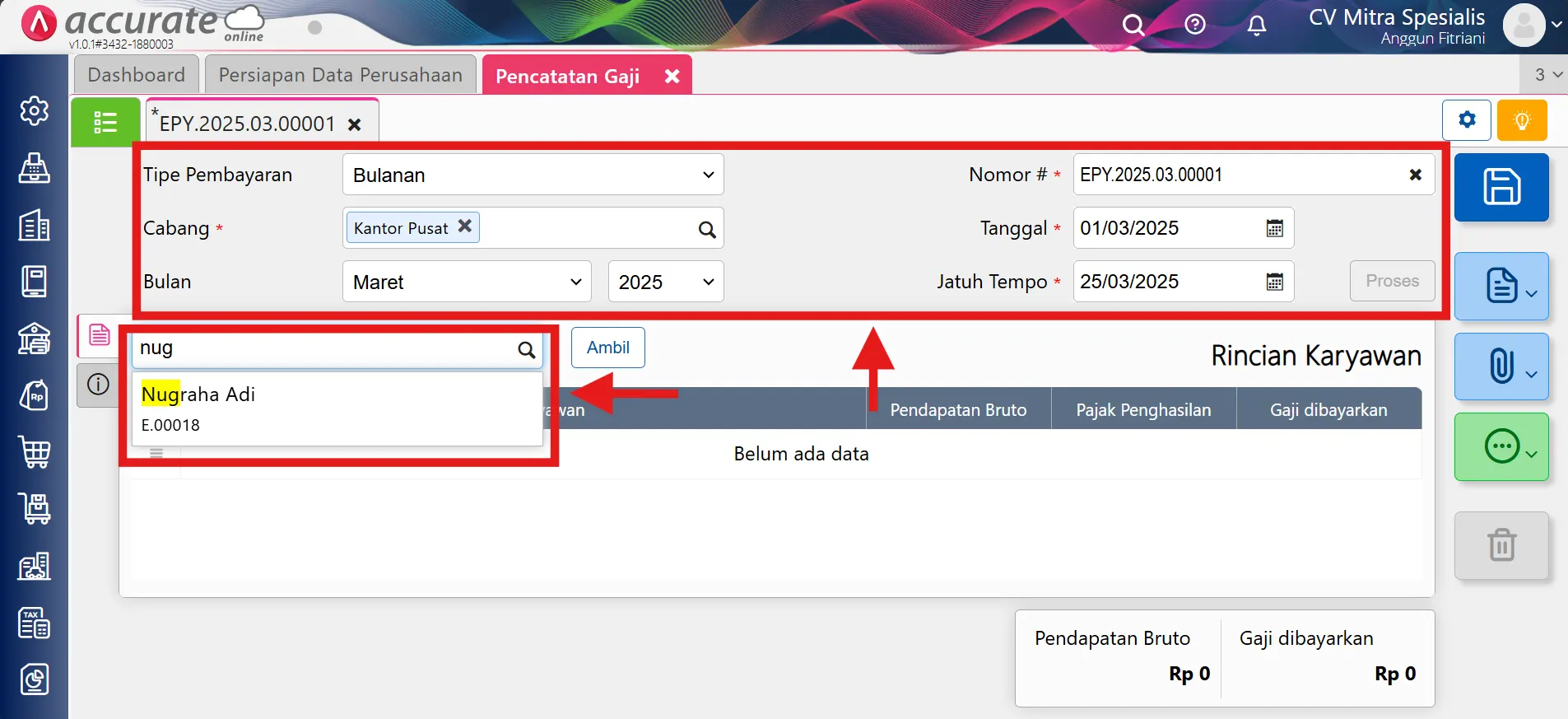 mencatat & menghitung PPh 21 bonus/THR karyawan